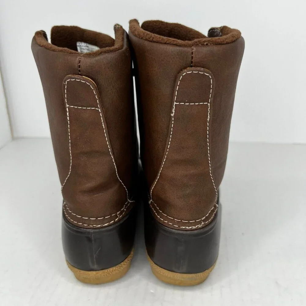 Rampage Womens LS024A Dawnie Brown Waterproof Lace Up Size 8 Rain Duck Boots